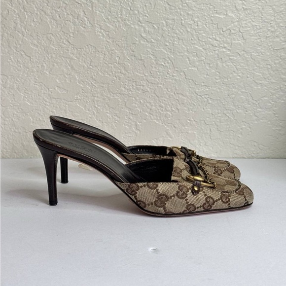 Gucci GG Canvas Horsebit Mules Vintage Size 36C - Picture 1 of 11